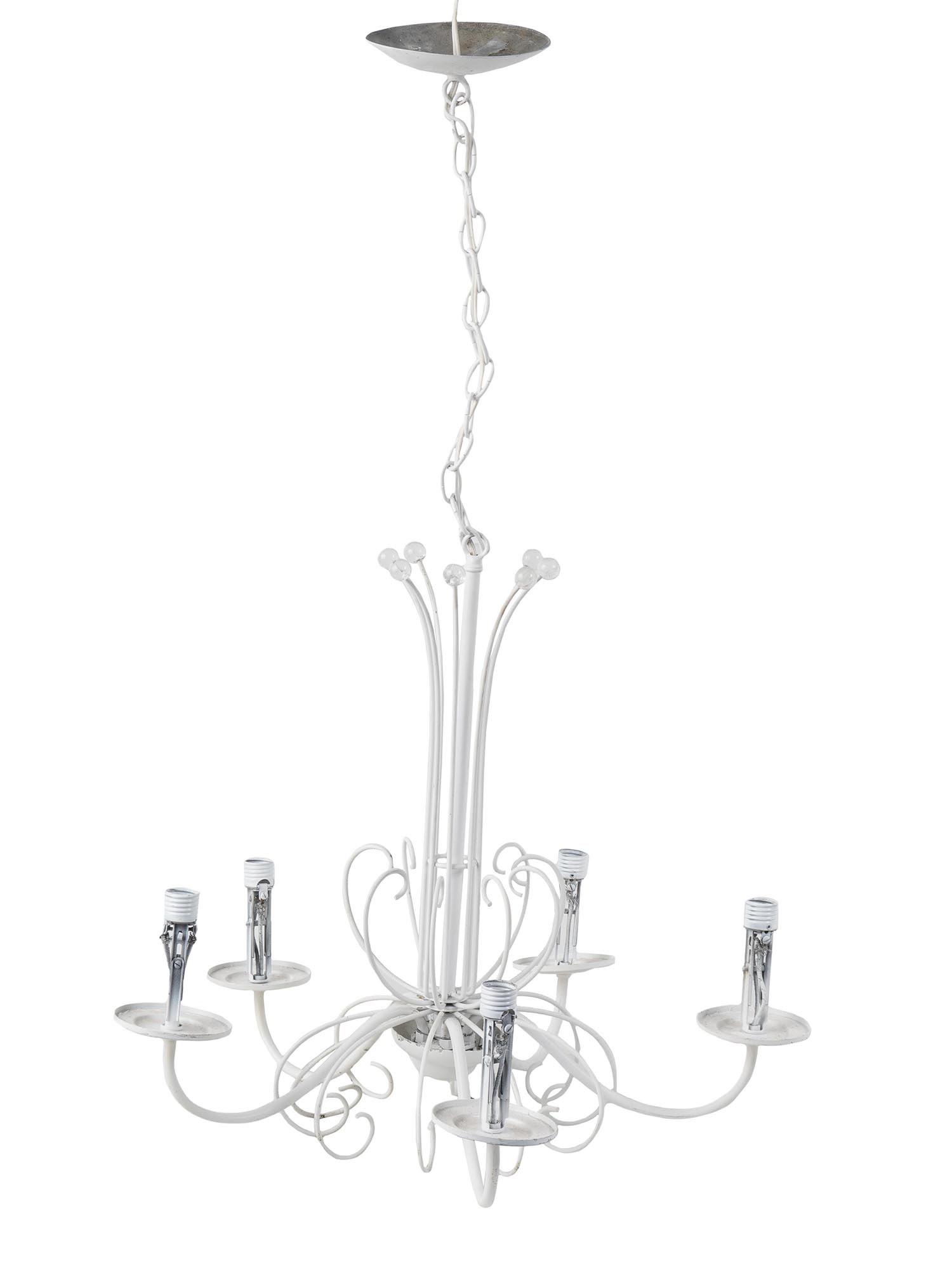 CLASSIC STYLE CEILING HANGING WHITE CHANDELIER PIC-0